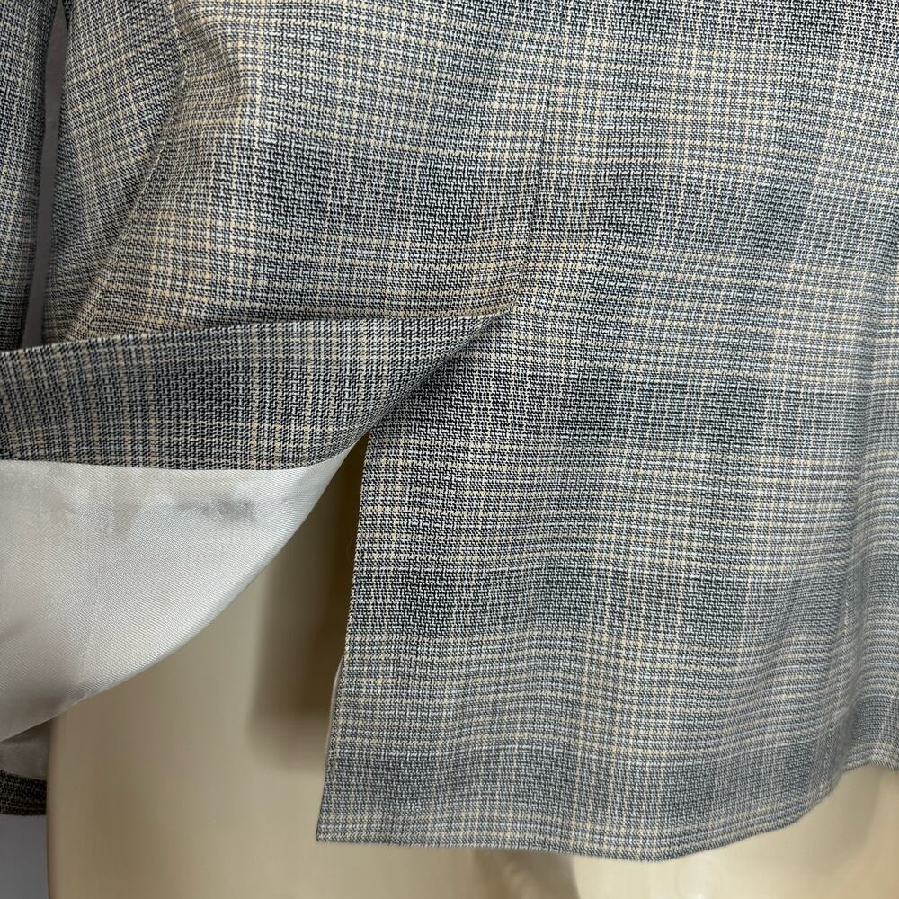Reiss Grey/Black Check Webb Jacket Wool Blend Slim Fit Career Office Women's 6 - Picture 10 of 16